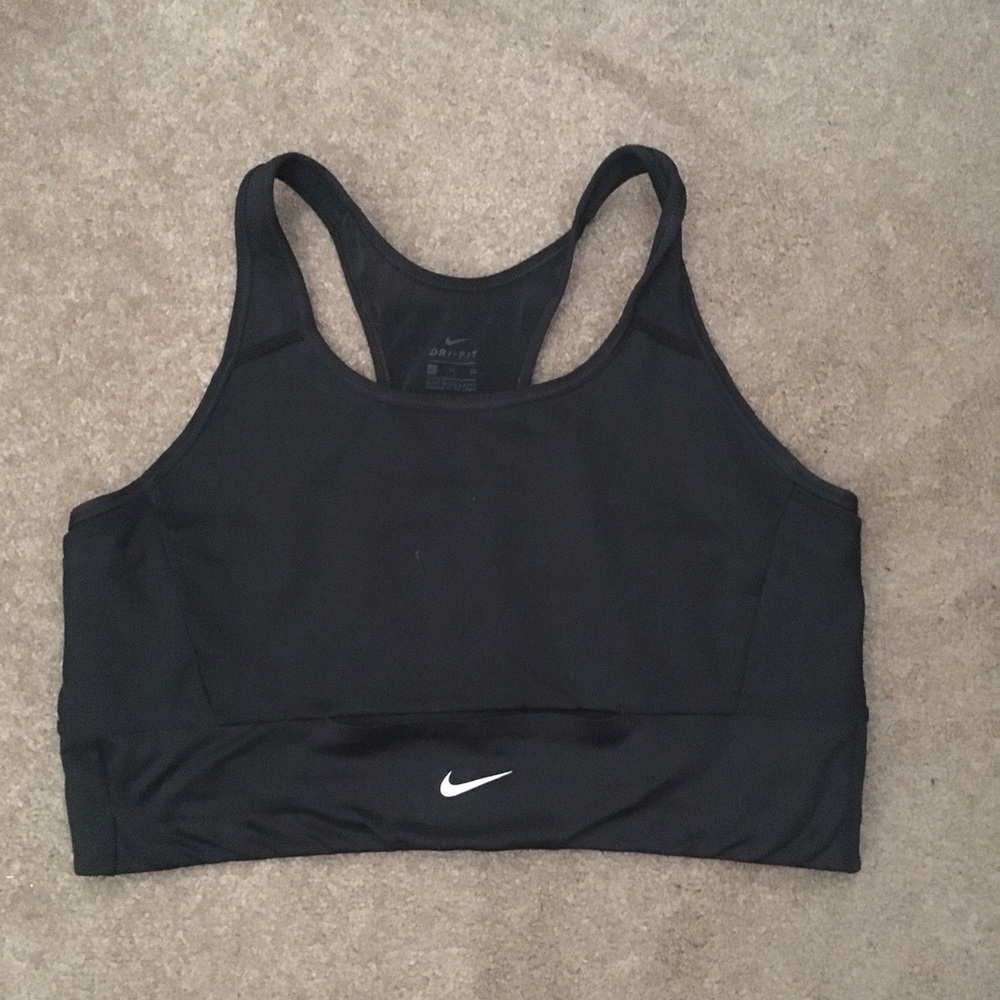 Nike Black Sports Bra with White Swoosh